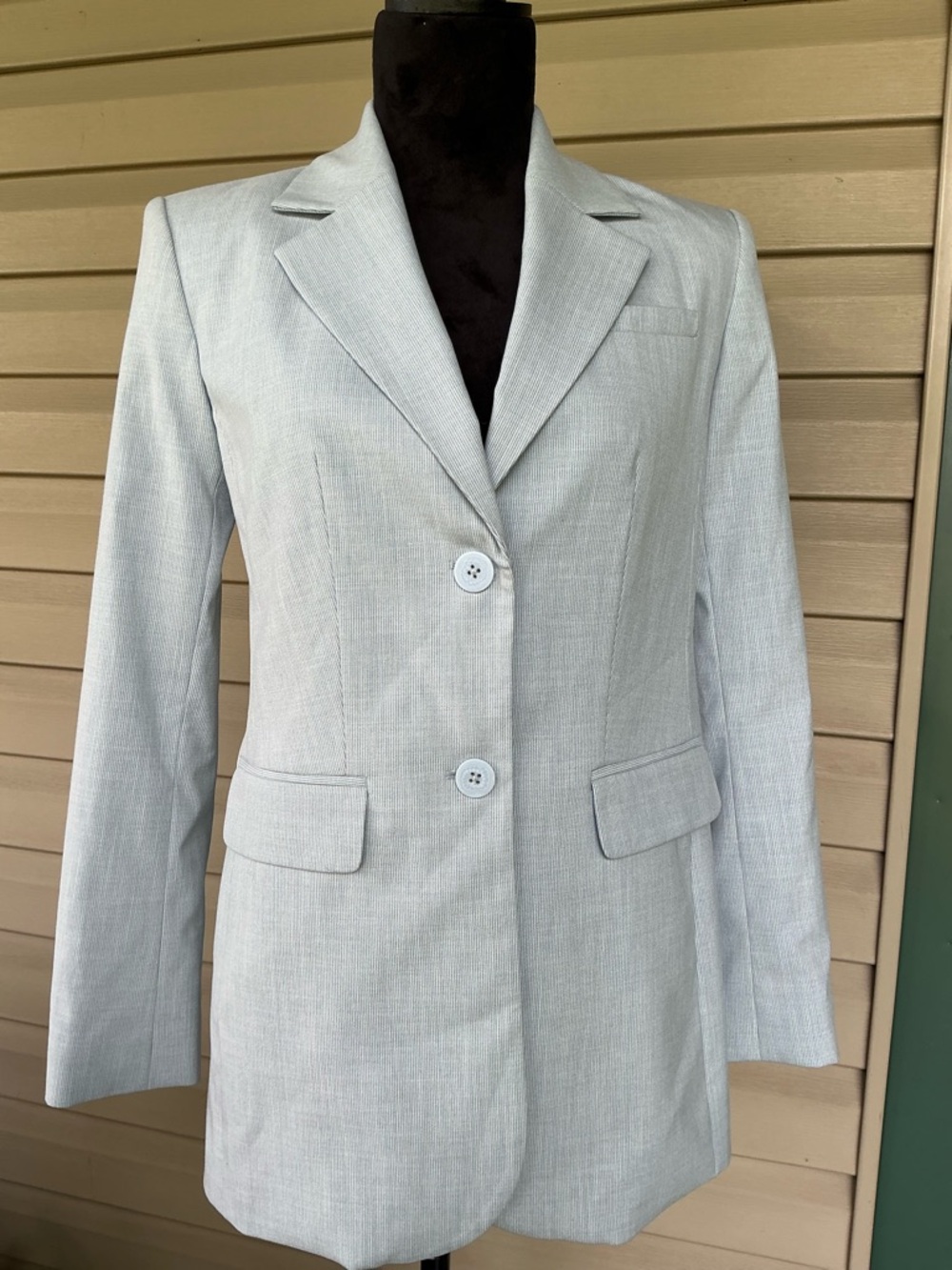 NWOT💙DKNY Light Blue/Gray Women's Tailored Blazer Jacket